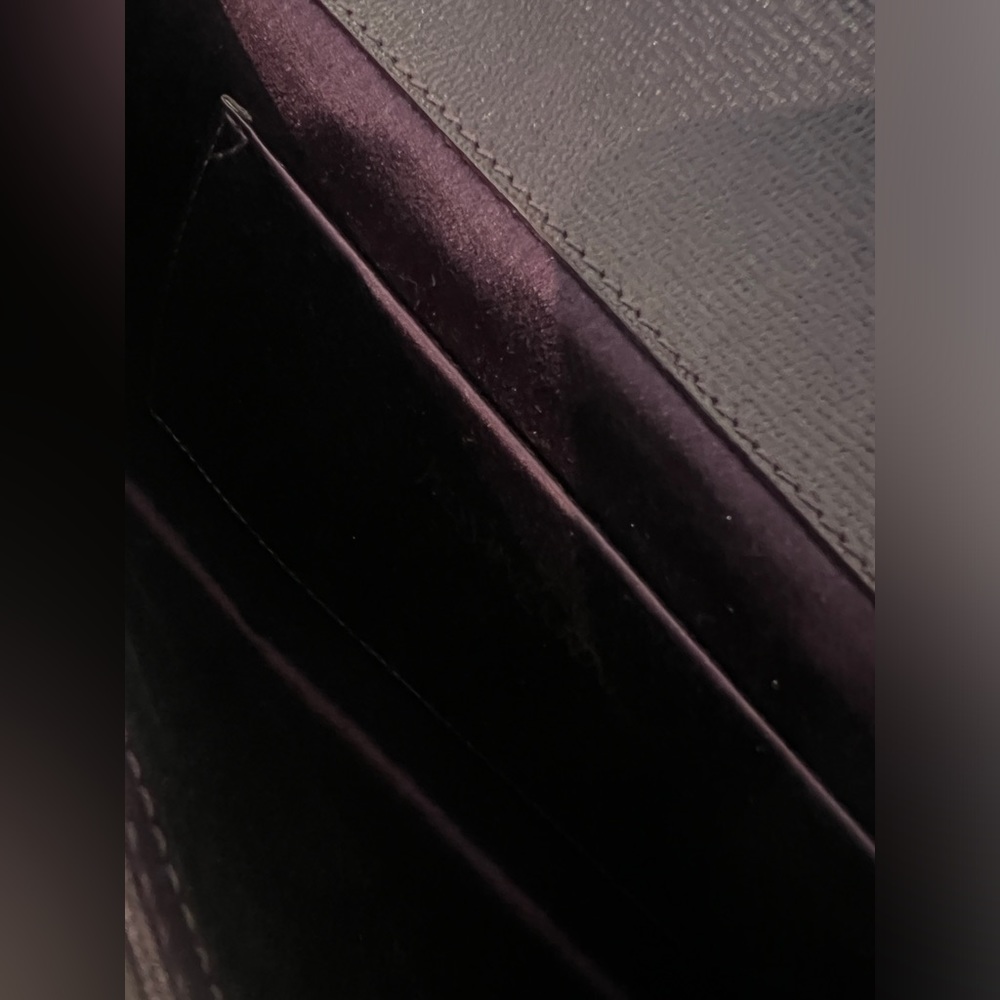 SAINT LAURENT Textured Calfskin Classic Y Ligne Clutch Purple - Picture 5 of 8